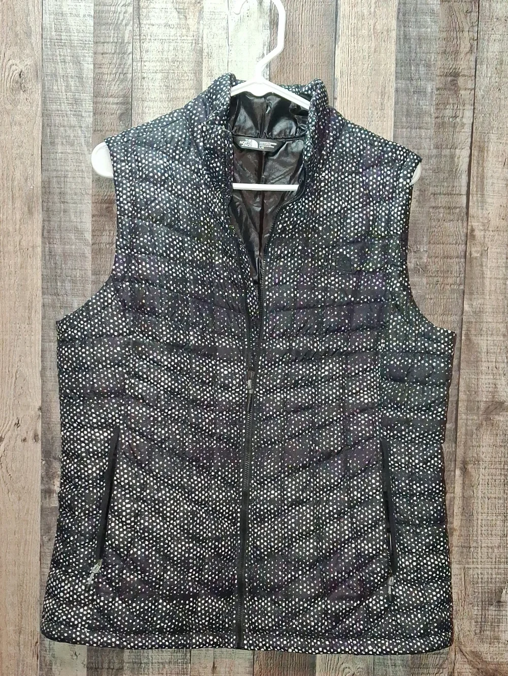 The North Face Women's Black Dot Quilted Vest Size L Large